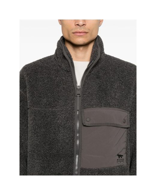 Maison Kitsuné Black Fleece Panelled Jacket for men