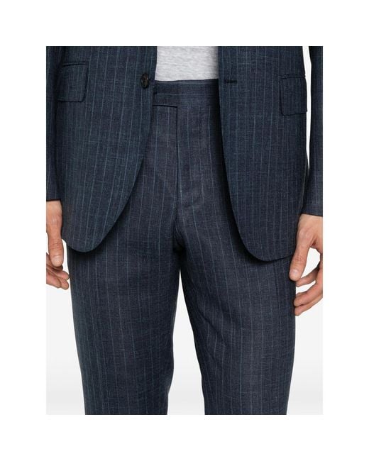 Canali Blue Two-Piece Striped Suit for men