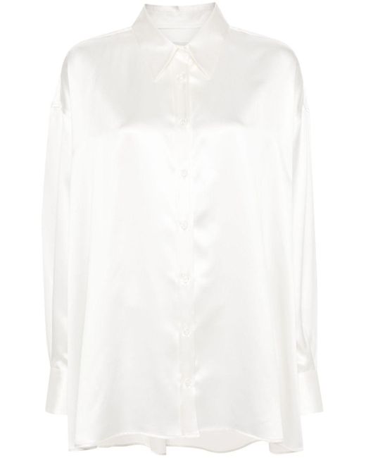 ARMARIUM White Leo Long-Sleeve Silk Shirt
