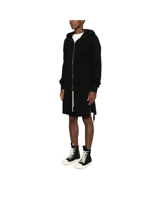 Rick Owens Black Gimp Zip-Up Hoodie for men