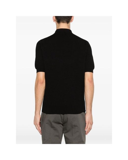 Fileria Black Short-Sleeve Polo Shirt for men