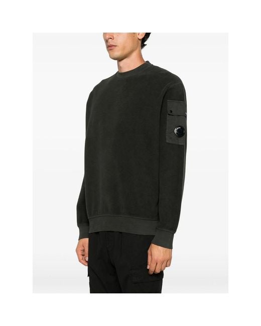 C P Company Black C. P. Company Lens-Detail Pocket Sweatshirt for men