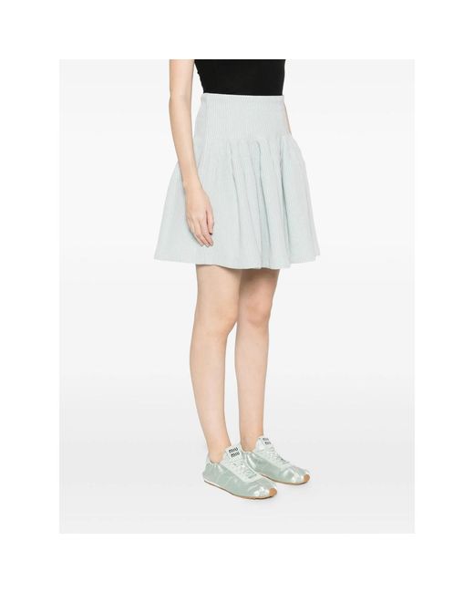 CFCL Blue Hypha Glitter Pleated Mini Skirt