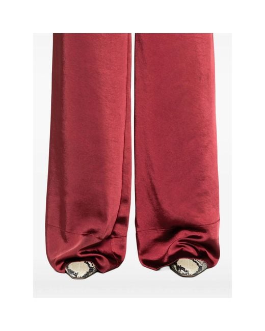 THE NINA STUDIO Red Elasticated-Waistband Trousers