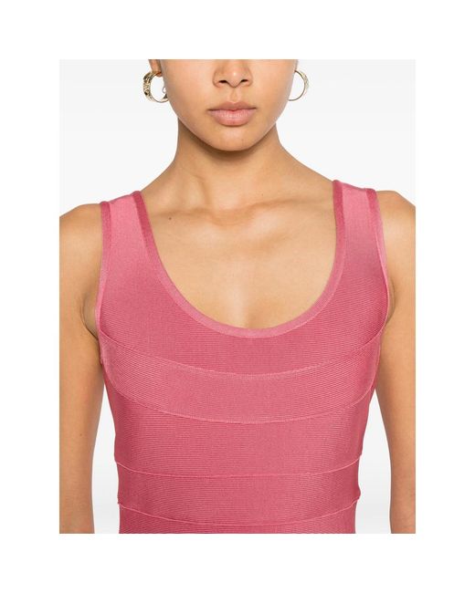 Hervé Léger Pink Short Dresses