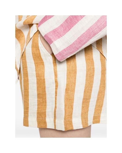 SUSANNA BLU Pink Striped Drawstring Shorts