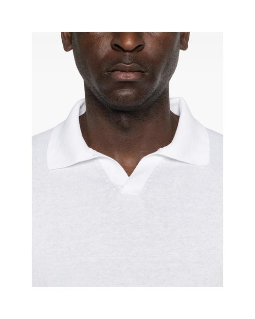 Eraldo White V-Neck T-Shirt for men