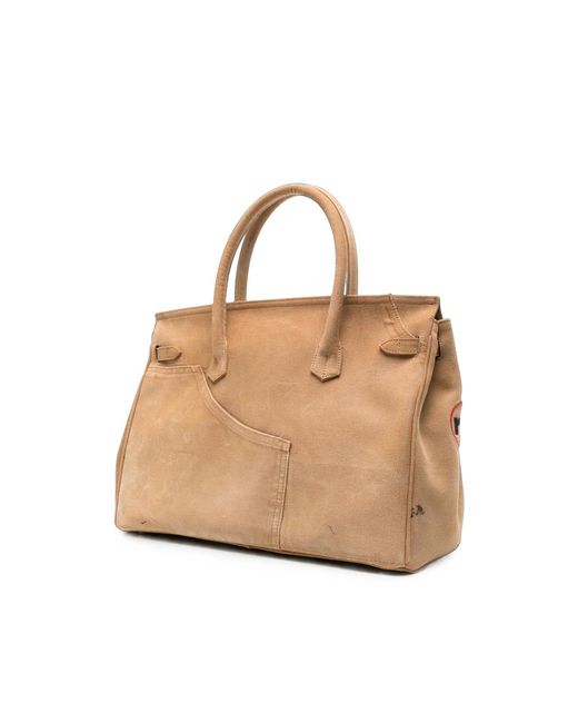 ANOTHER CHANCE Natural Logo-Patch Buckled Tote Bag for men