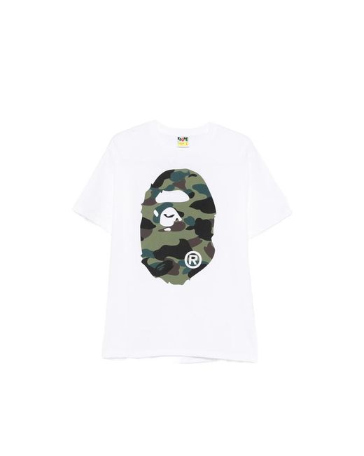 A Bathing Ape Green T-Shirt Ape Head Motif for men