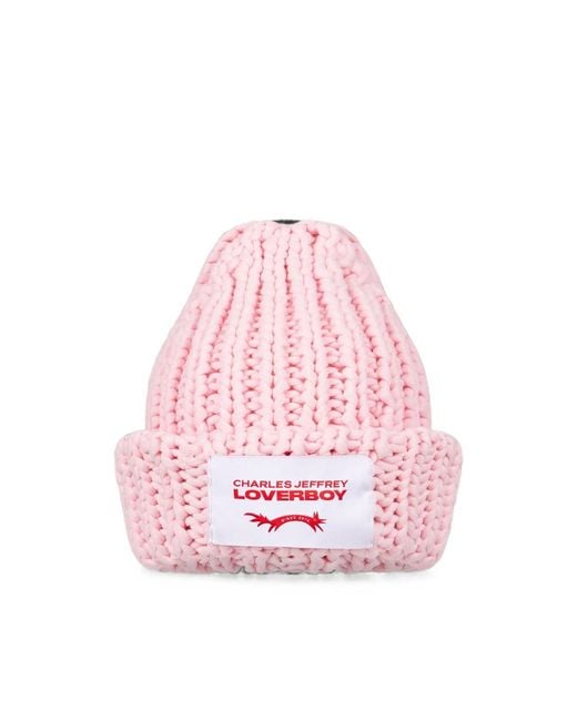 Charles Jeffrey Pink Chubby Beanie for men