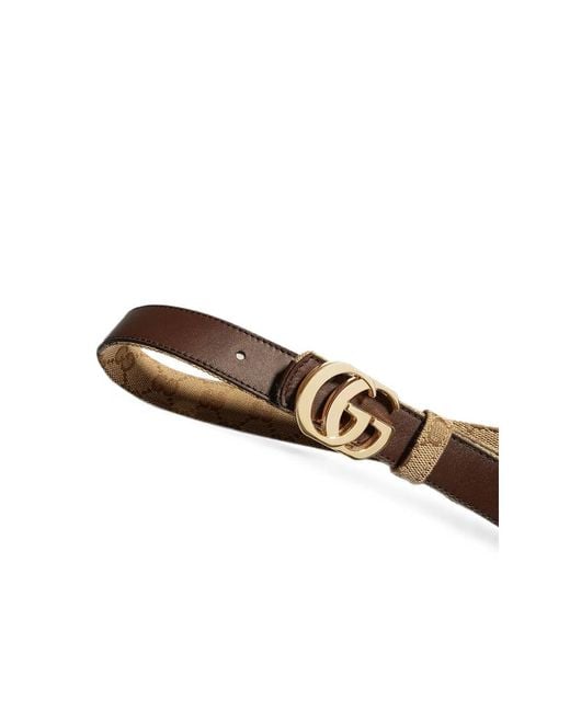 Gucci Brown Reversible Cut Gg Marmont Belt