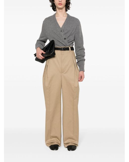 Maison Margiela Natural Four-Stitch Pintuck Straight Trousers for men