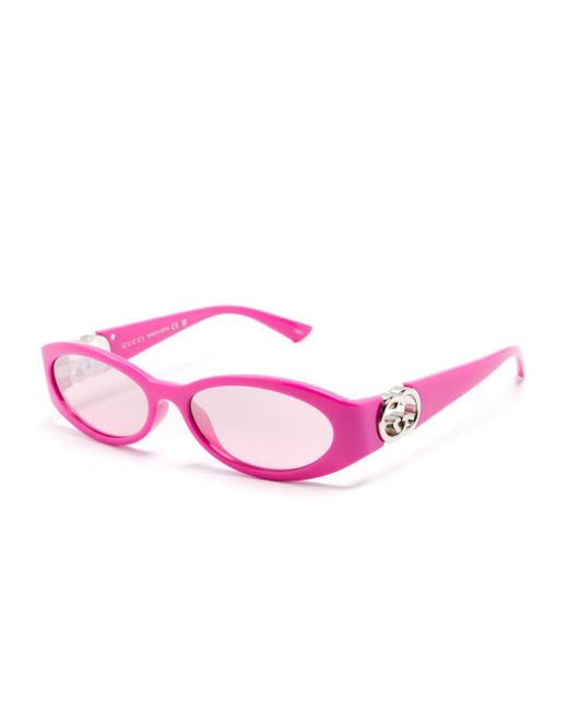 Gucci Pink Oval-Frame Sunglasses