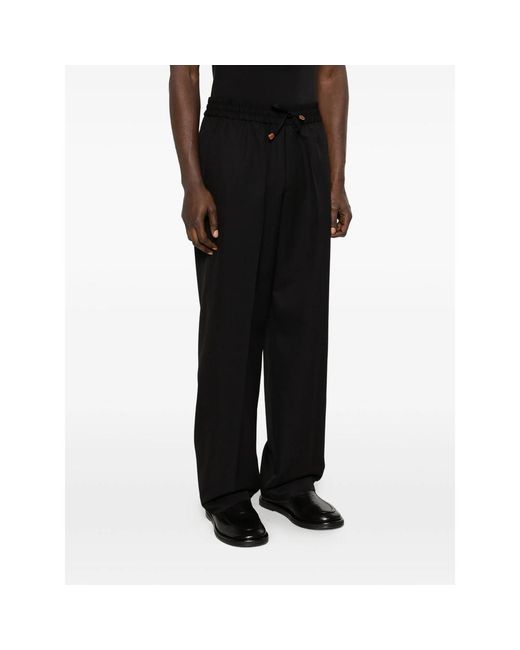 Drole de Monsieur Black Drawstring Trousers for men
