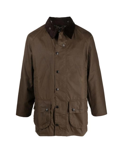Barbour Green Cotton Wax-Coated Jacket for men
