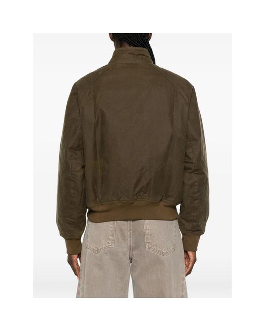 Barbour Green Corduroy-Trim Zip-Fastening Jacket