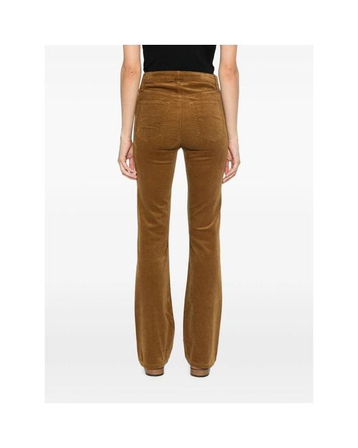 FRAME Brown Corduroy Flared Trousers