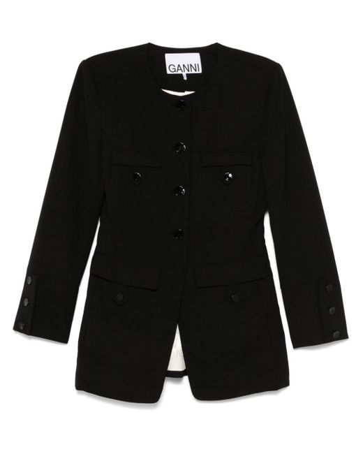 Ganni Black Fitted Blazer