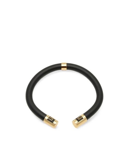 Elisabetta Franchi Black Tube Necklace With Logos