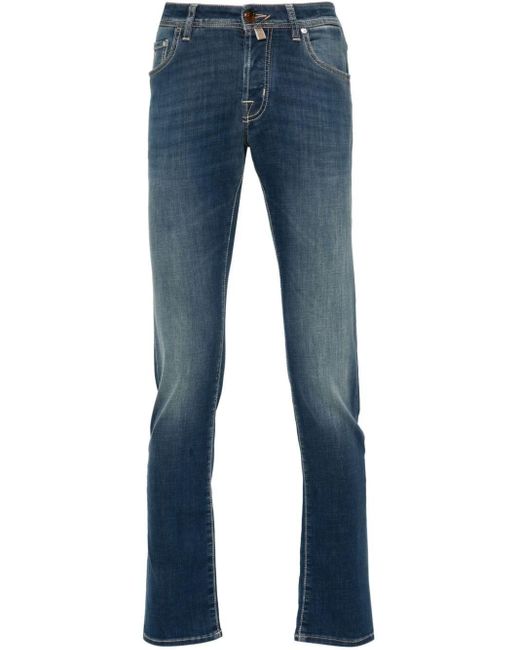 Jacob Cohen Blue Nick Mid-Rise Slim Jeans for men