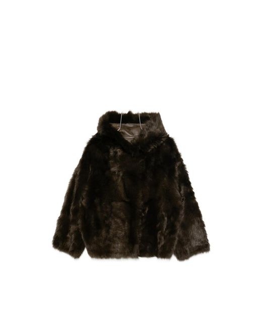 Yves Salomon Black Hooded Jacket