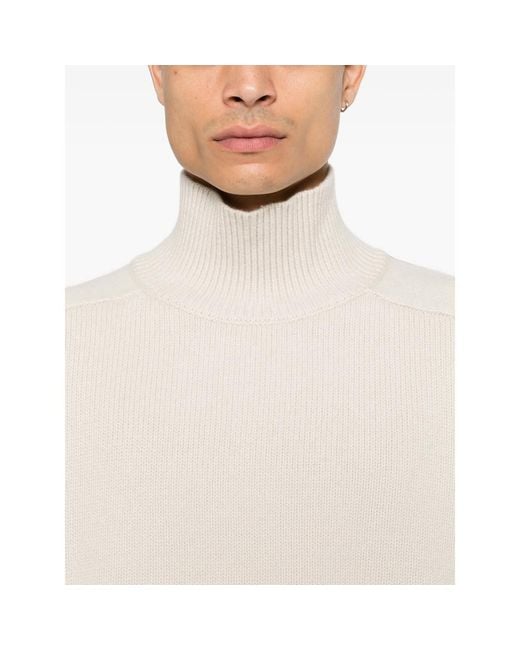 Soft Goat Natural Long-Sleeve Roll-Neck Sweater for men