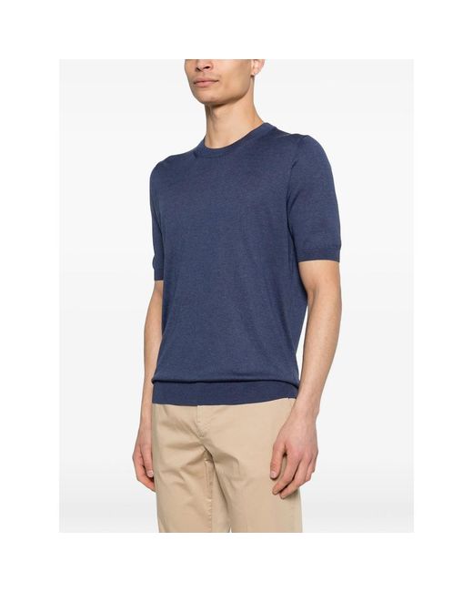 Fileria Blue Crew-Neck Short-Sleeve T-Shirt for men