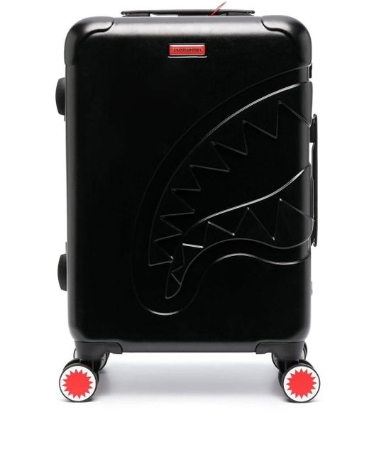 Sprayground Black Embossed-logo Suitcase for men