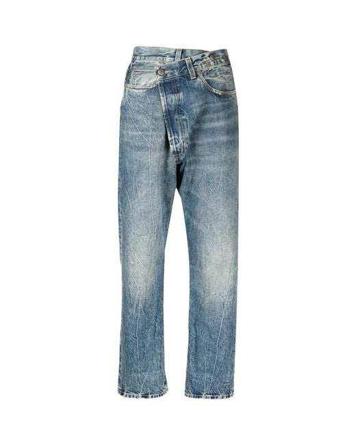 R13 Blue Crossover High-Rise Jeans