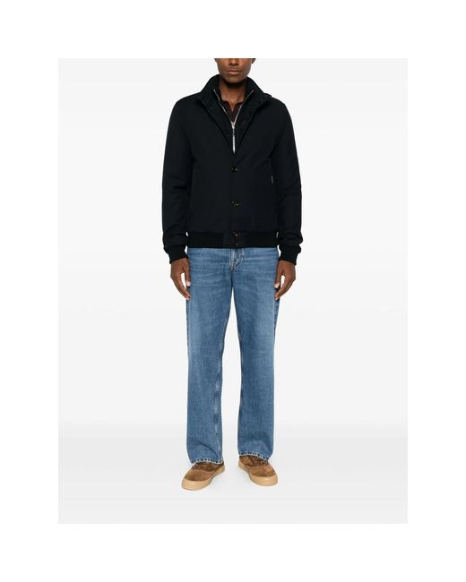 Moorer Blue Janson Bomber Jacket for men