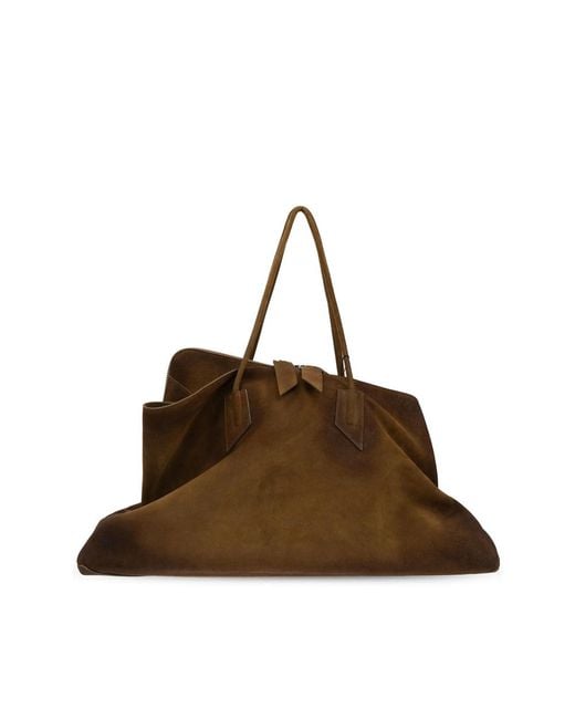 The Attico Brown Large La Passeggiata Tote Bag