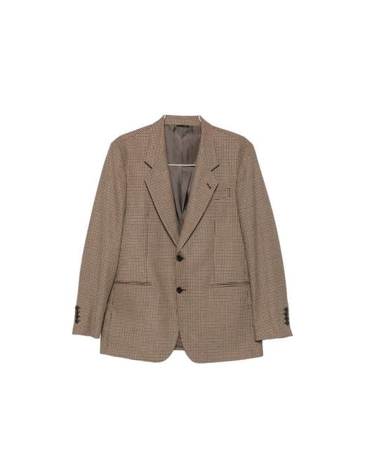 Reveres 1949 Brown Houndstooth-Pattern Blazer for men