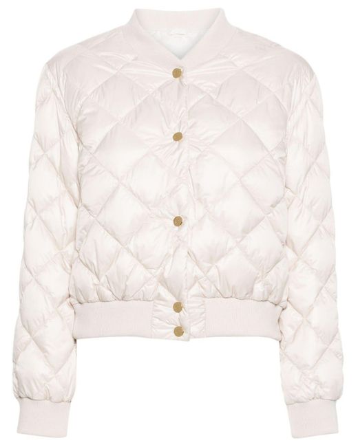 Max Mara The Cube Natural Diamond-Quilted Padded Jacket