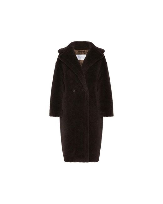 Max Mara Black Teddy Double-Breasted Coat