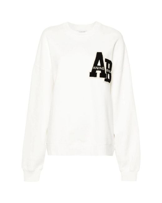 Anine Bing White Sweatshirt With Logo Patch