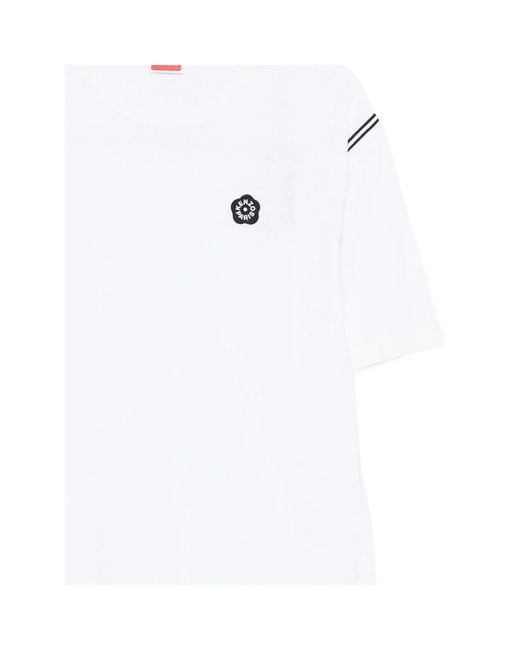 KENZO White Stripe Patch T-Shirt for men