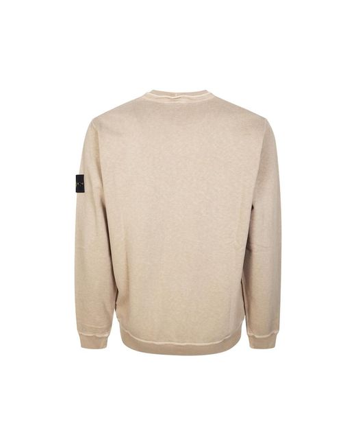 Stone Island Natural Logo-Patch Crew-Neck Sweatshirt for men