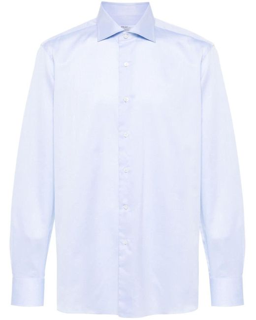 Fray White Cotton Buttoned Shirt for men