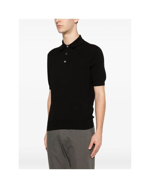 Fileria Black Short-Sleeve Polo Shirt for men