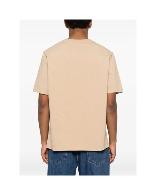 Maison Kitsuné Natural T-Shirt With Logo Detailing for men
