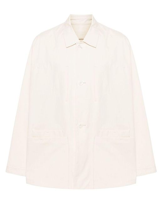 Lemaire White Cotton Shirt Jacket for men