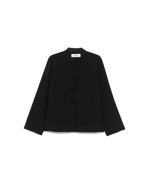 Rohe Black Mandarin-Closure Jacket