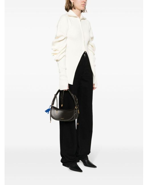 Off-White c/o Virgil Abloh Black Braided-trim Leather Tote Bag