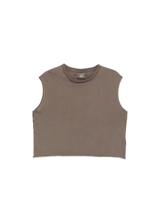 Majestic Filatures Brown Logo-Embroidered Sleeveless T-Shirt