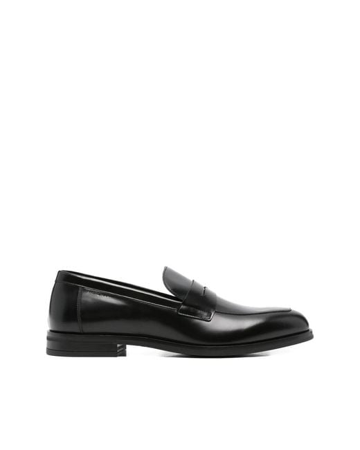 Stuart Weitzman Black Sw Club Classic Penny Loafers for men
