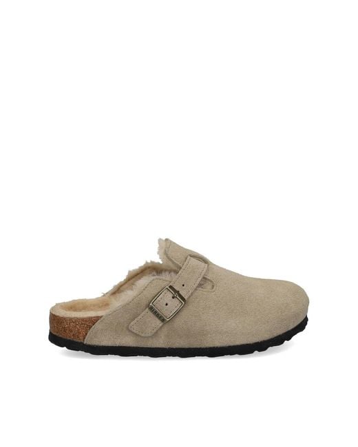 Birkenstock Brown Boston Shearling Mules for men