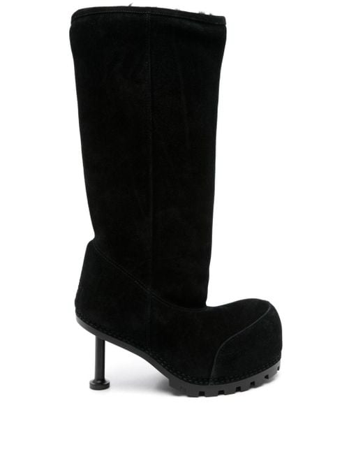 Balenciaga 90mm Alaska Fur Boots in Black | Lyst