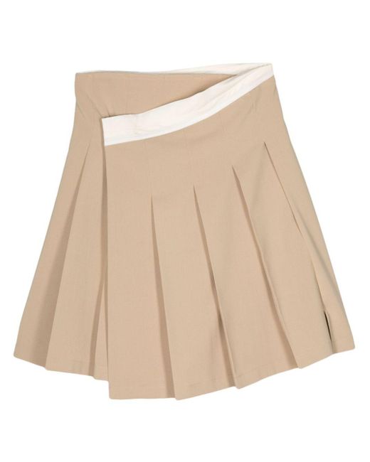 Low Classic Natural Pleat-Detail Wrap Skirt