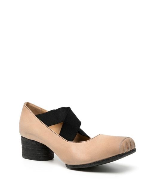 Uma Wang Black Ballerina Square Toe Elasticated Pumps