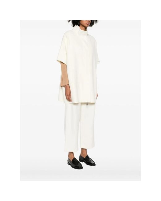 GLOX White High-Neck Panelled Jacket